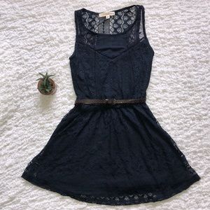 Navy Blue Lace Summer Dress